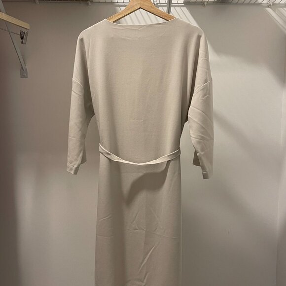 OAK + FORT Loose Fit Dress with Waist Strap - Cream - Size XS - Picture 2 of 7